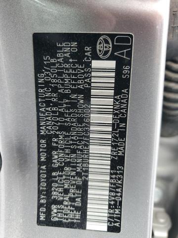 2015 TOYOTA COROLLA L - 2T1BURHE7FC376002