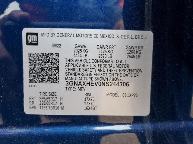 2022 CHEVROLET EQUINOX LS - 3GNAXHEV0NS244306