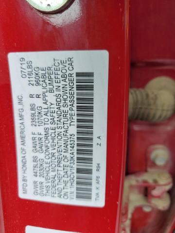 2019 HONDA ACCORD SPO - 1HGCV1F33KA145375