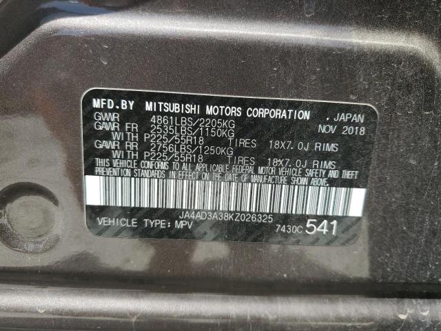 2019 MITSUBISHI OUTLANDER - JA4AD3A38KZ026325