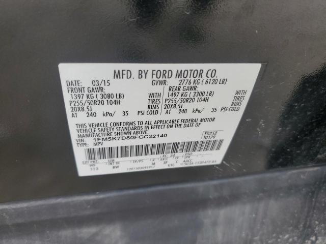 2015 FORD EXPLORER X - 1FM5K7D80FGC22140