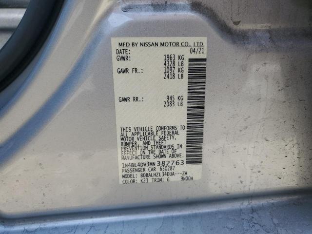 2021 NISSAN ALTIMA SV - 1N4BL4DV3MN382763