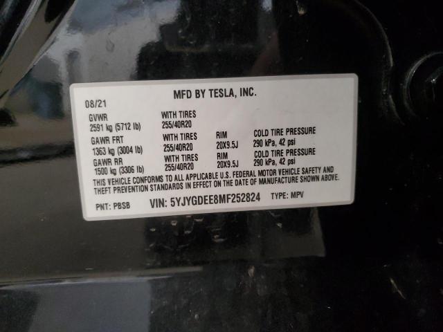 2021 TESLA MODEL Y - 5YJYGDEE8MF252824