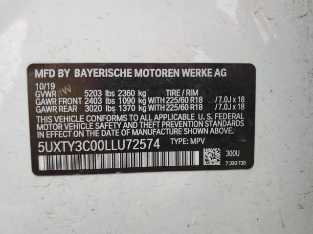 2020 BMW X3 SDRIVE3 - 5UXTY3C00LLU72574