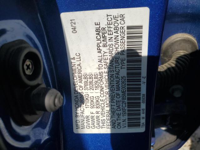 2021 HONDA CIVIC SPOR - 19XFC2F85ME002625