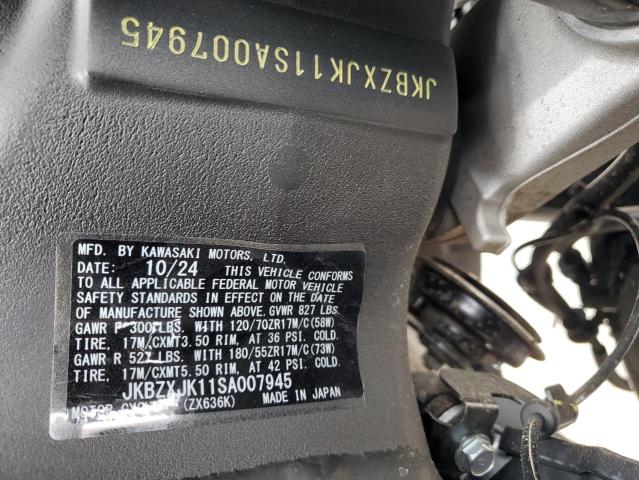 2025 KAWASAKI ZX636 K JKBZXJK11SA007945