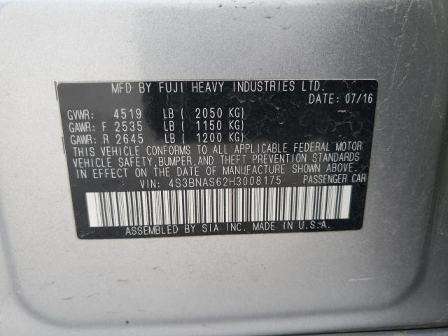 2017 SUBARU LEGACY SPO 4S3BNAS62H3008175