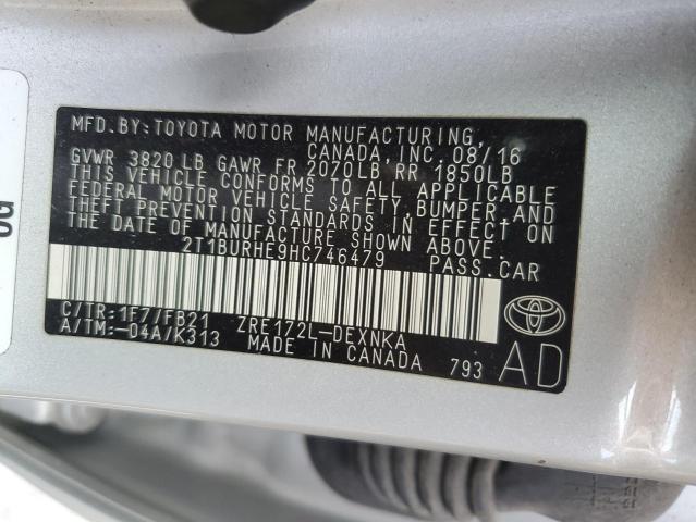 2017 TOYOTA COROLLA L - 2T1BURHE9HC746479
