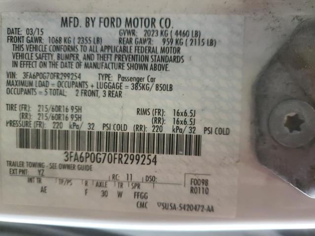 2015 FORD FUSION S - 3FA6P0G70FR299254