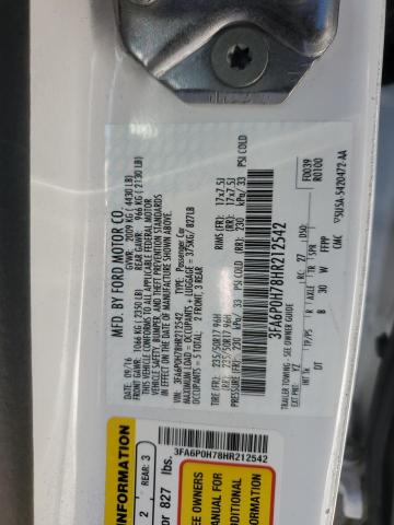 2017 FORD FUSION SE - 3FA6P0H78HR212542