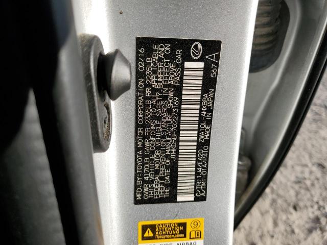 2016 LEXUS CT 200 JTHKD5BH7G2273169