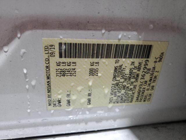 2020 NISSAN MAXIMA PLA - 1N4AA6FV3LC362999