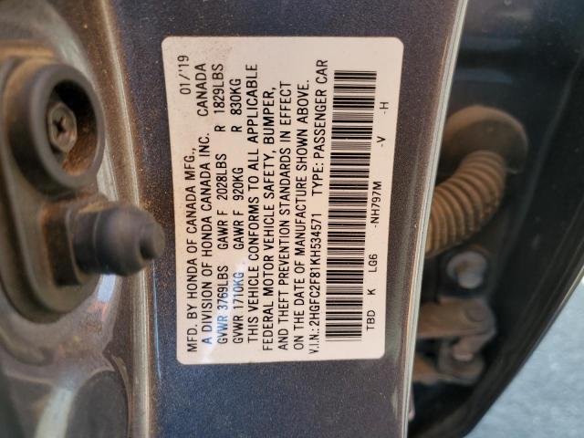 2019 HONDA CIVIC SPOR - 2HGFC2F81KH534571