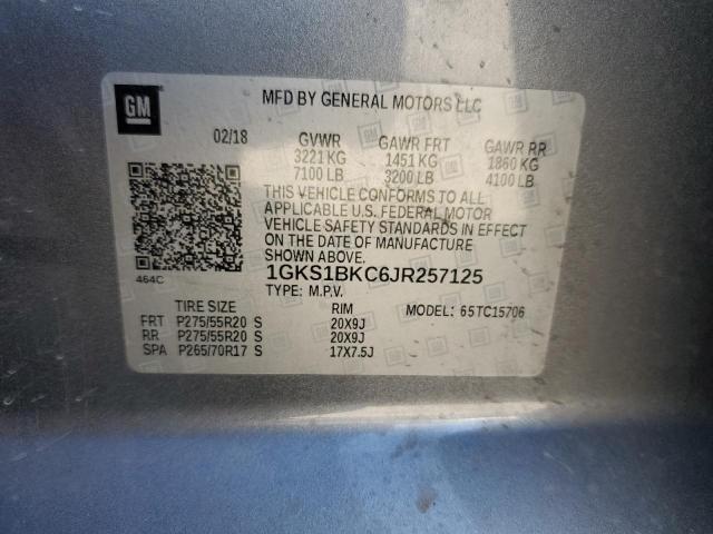 2018 GMC YUKON SLT 1GKS1BKC6JR257125