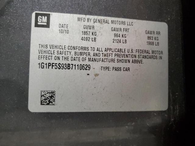 2011 CHEVROLET CRUZE LT - 1G1PF5S93B7110629
