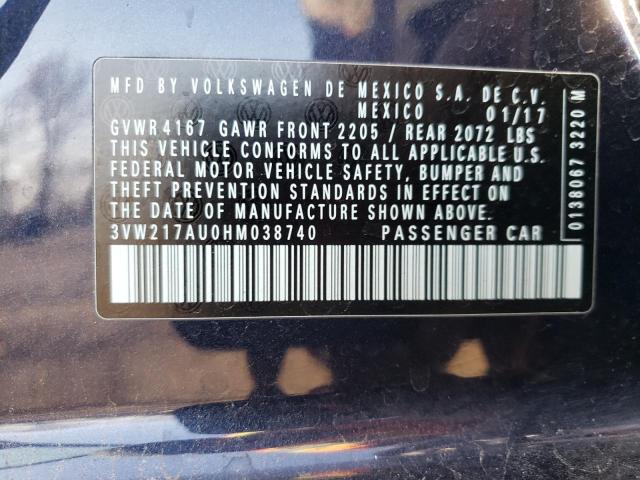2017 VOLKSWAGEN GOLF S - 3VW217AU0HM038740