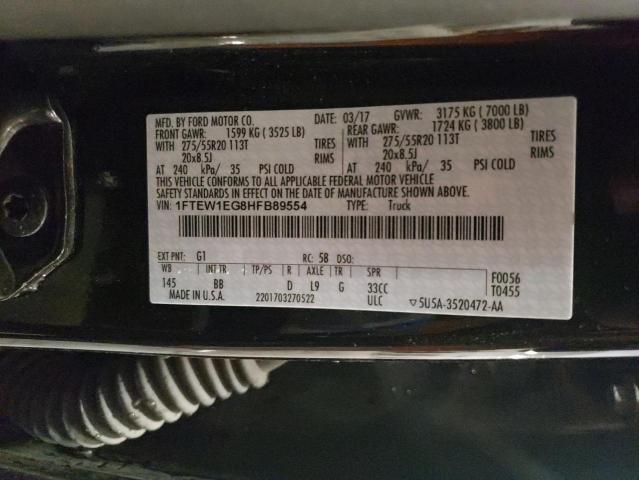 2017 FORD F150 SUPER - 1FTEW1EG8HFB89554