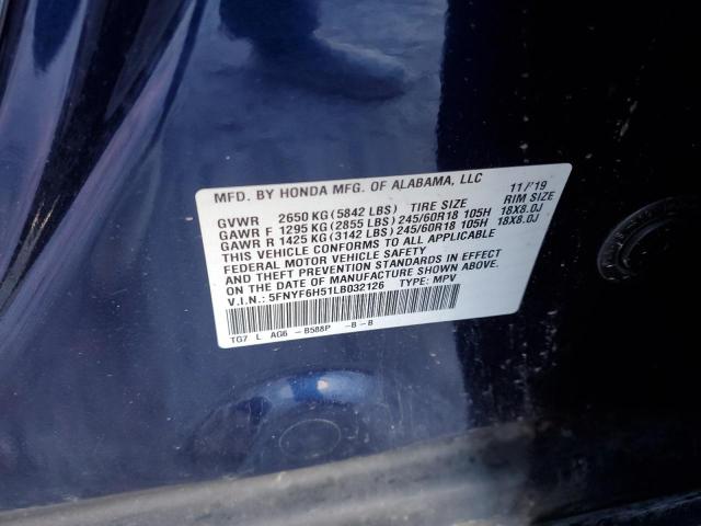 2020 HONDA PILOT EXL - 5FNYF6H51LB032126