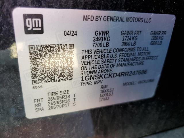 2024 CHEVROLET SUBURBAN K 1GNSKCKD4RR247686