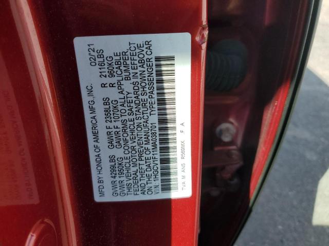 2021 HONDA ACCORD LX - 1HGCV1F11MA038701