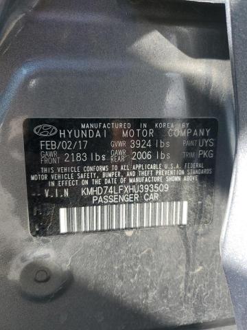 2017 HYUNDAI ELANTRA SE - KMHD74LFXHU393509