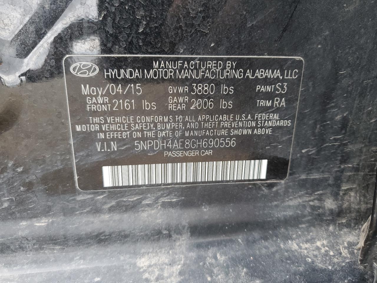 Lot #3208404703 2016 HYUNDAI ELANTRA SE