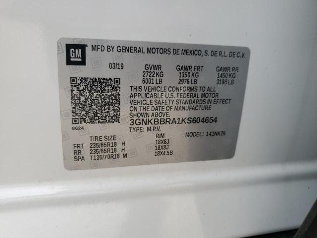 2019 CHEVROLET BLAZER 1LT 3GNKBBRA1KS604654