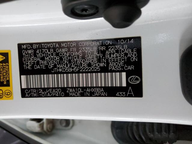 2015 LEXUS CT 200 JTHKD5BH5F2222025