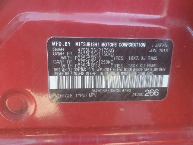 2016 MITSUBISHI OUTLANDER - JA4AD3A33GZ059790