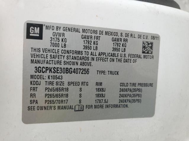 2011 CHEVROLET SILVERADO - 3GCPKSE30BG407256