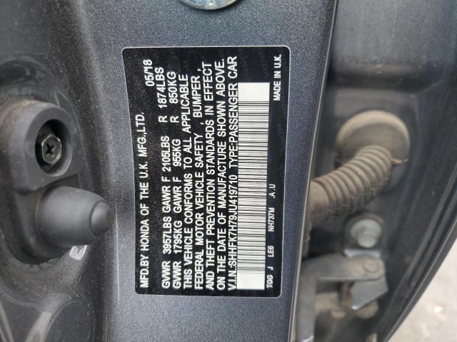 2018 HONDA CIVIC EXL - SHHFK7H79JU419710