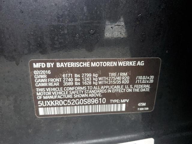 2016 BMW X5 XDRIVE3 - 5UXKR0C52G0S89610
