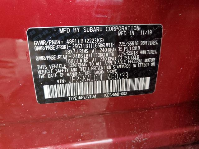 2020 SUBARU FORESTER L - JF2SKAUC0LH460733