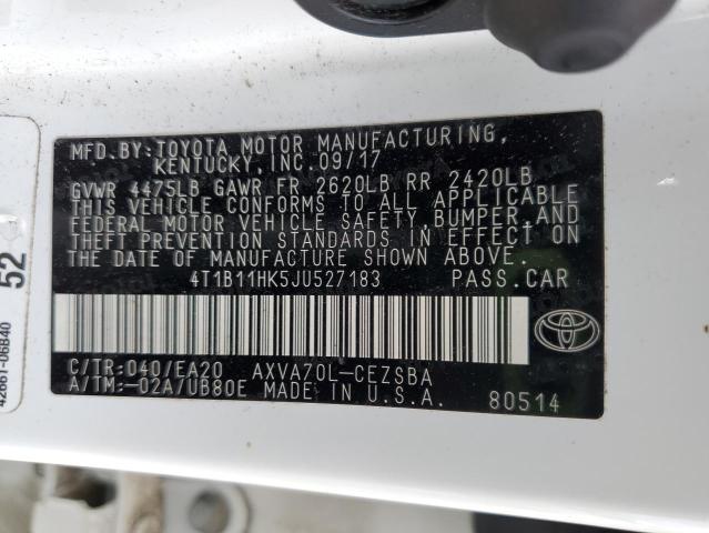 2018 TOYOTA CAMRY L - 4T1B11HK5JU527183