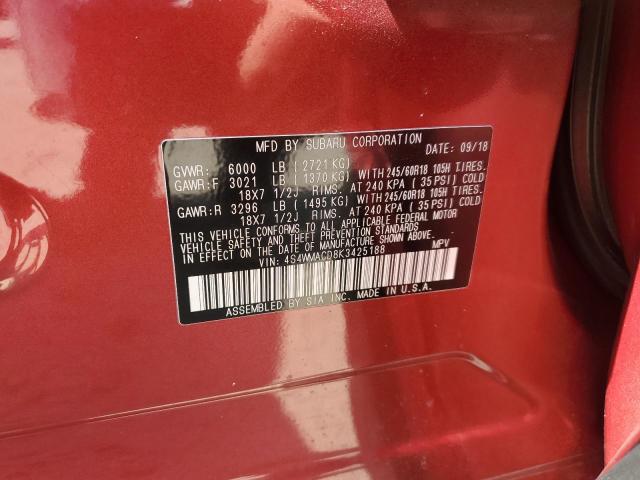 2019 SUBARU ASCENT PRE 4S4WMACD8K3425188