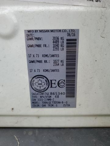 2016 NISSAN ROGUE SL 5N1AT2MT7GC865340