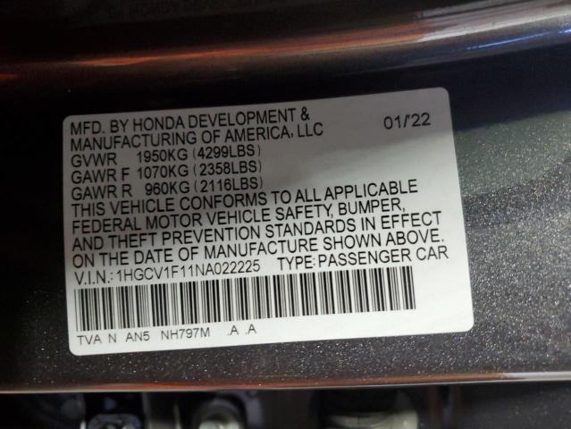 2022 HONDA ACCORD LX 1HGCV1F11NA022225