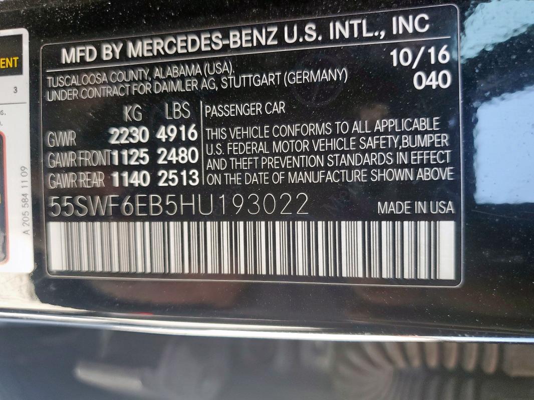 2017 MERCEDES-BENZ C 43 4MATI - 55SWF6EB5HU193022