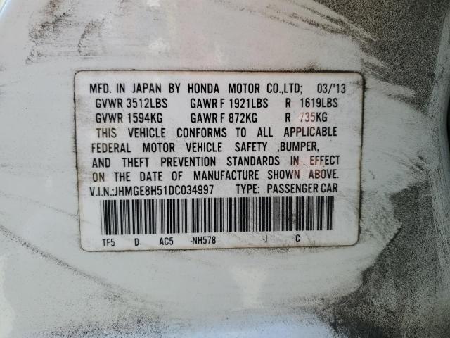 2013 HONDA FIT SPORT - JHMGE8H51DC034997
