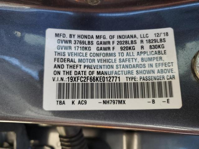 2019 HONDA CIVIC LX - 19XFC2F66KE012771