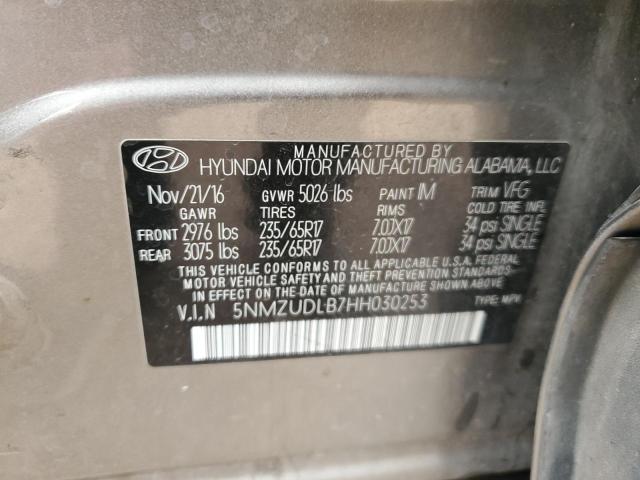 2017 HYUNDAI SANTA FE S - 5NMZUDLB7HH030253
