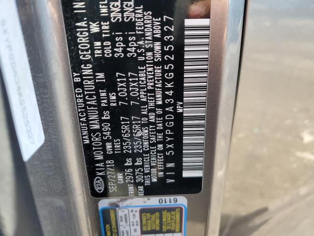 2019 KIA SORENTO L - 5XYPGDA34KG525327