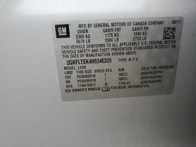 2017 GMC TERRAIN SL - 2GKFLTEK4H6346329