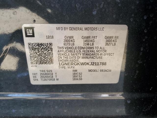 2019 CHEVROLET TRAVERSE L - 1GNERGKW0KJ211788