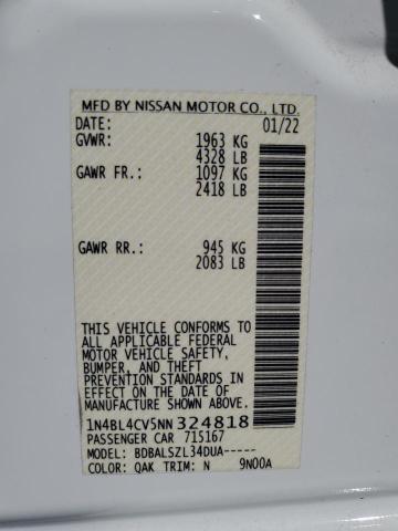 2022 NISSAN ALTIMA SR - 1N4BL4CV5NN324818