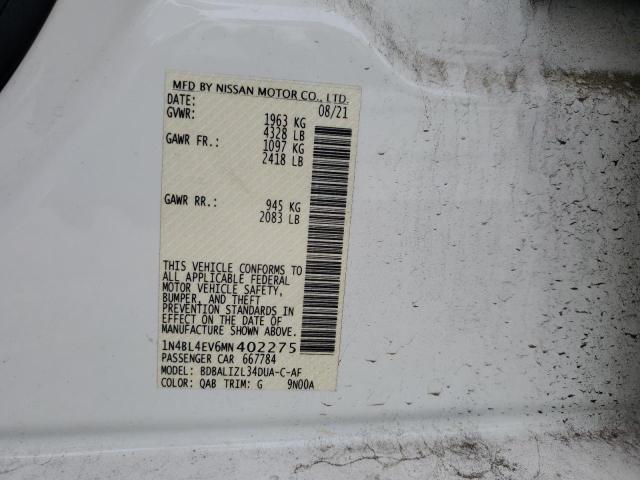 2021 NISSAN ALTIMA SL - 1N4BL4EV6MN402275
