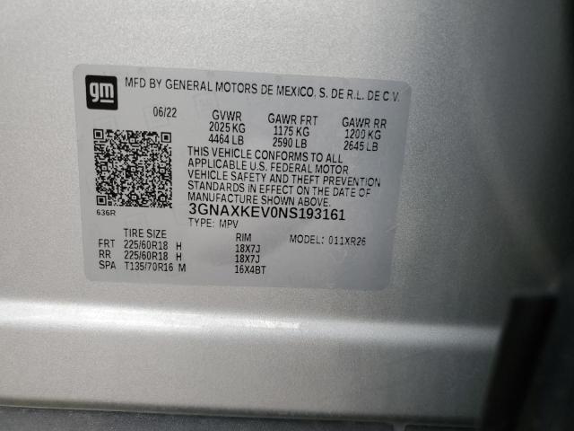 2022 CHEVROLET EQUINOX LT - 3GNAXKEV0NS193161