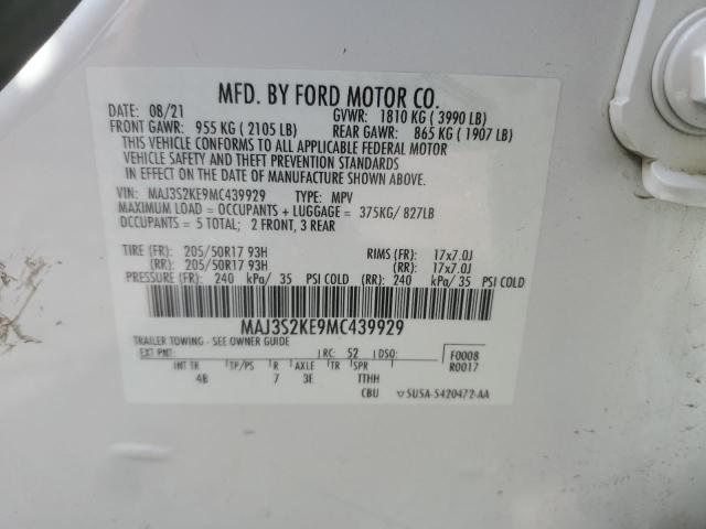 2021 FORD ECOSPORT T MAJ3S2KE9MC439929