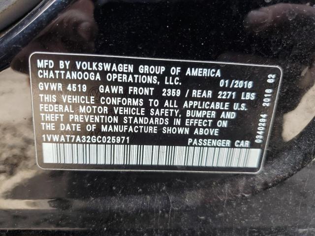 2016 VOLKSWAGEN PASSAT S - 1VWAT7A32GC025971