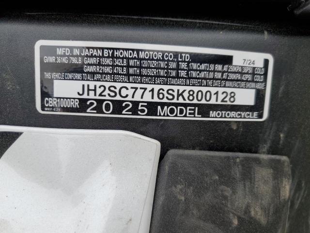 2025 HONDA CBR1000 RR - JH2SC7716SK800128